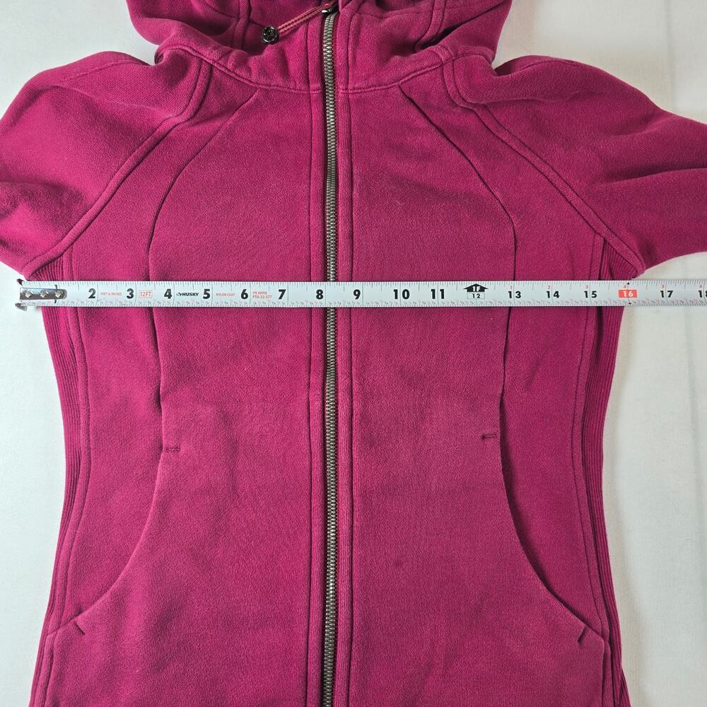 Lululemon Scuba full-zip hoodie in a raspberry color. Retails $118 - Picture 2 of 8